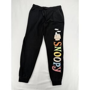 Peanuts Snoopy Embroidered Sweatpants Relaxed Fit Medium Cotton Blend